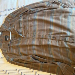 Marmot Brown and Blue striped flannel